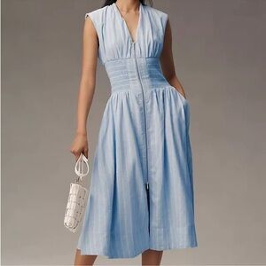 Anthropologie Tommie Light Blue Midi Dress